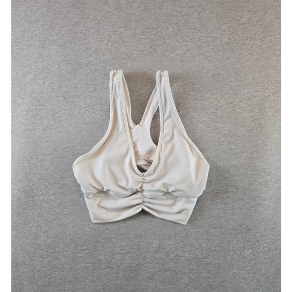 ALO Yoga Other - Alo Yoga Wild Thing Bra Womens Small Bone Ruched Front Racerback Sports Bra